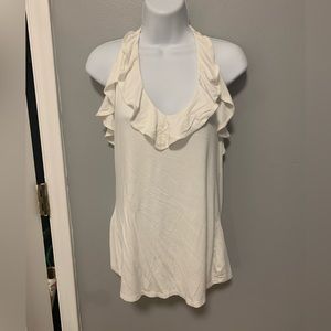 The Limited Tie Neck Halter Top Marshmellow White Size M NWT